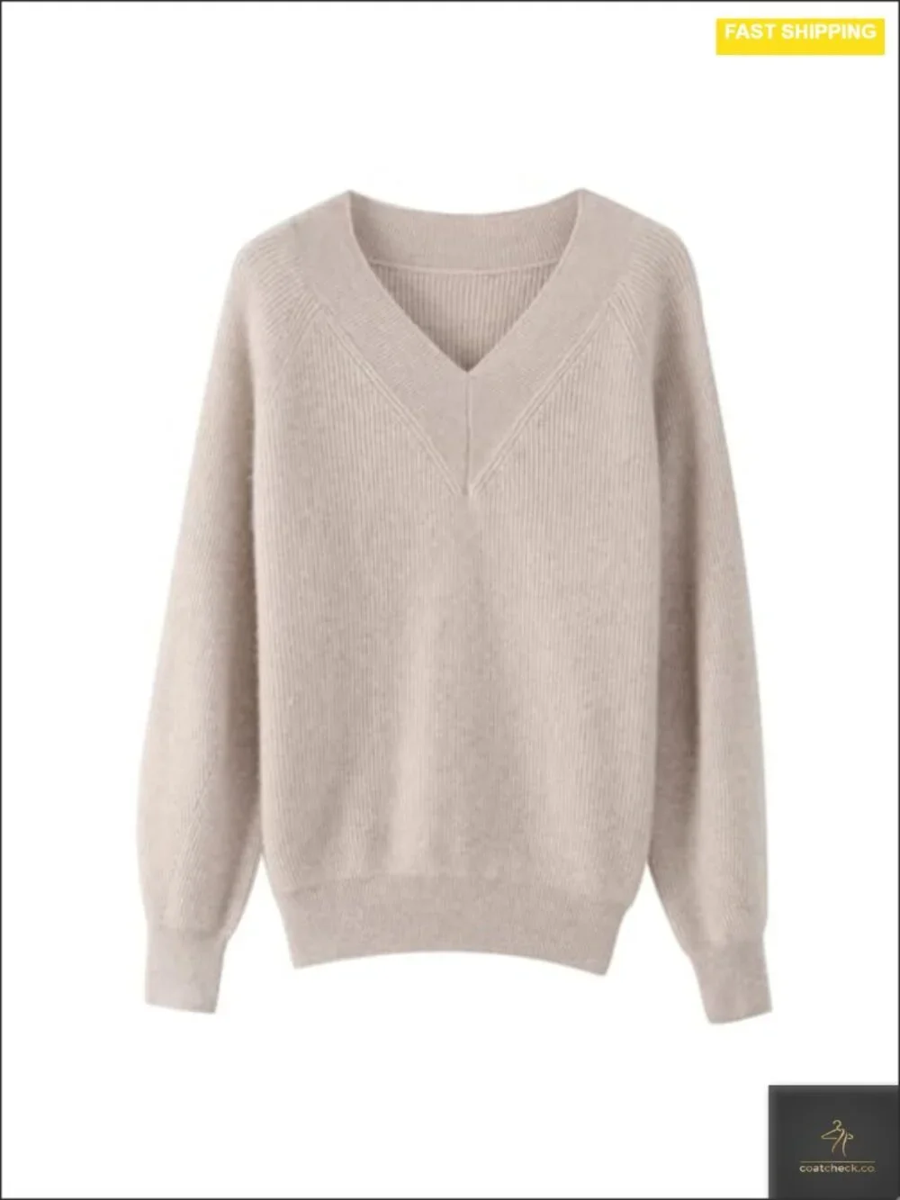 Cashmere and Merino Wool Blend V Neck Lightweight Pullover Sweater